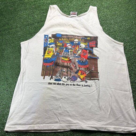 Grateful Dead Other - Vtg 90s GRATEFUL DEAD Beer Tour Tshirt Skull Single Stitch Tank Sz L